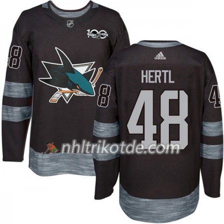 San Jose Sharks Trikot Tomas Hertl 48 1917-2017 100th Anniversary Adidas Schwarz Authentic - Herren